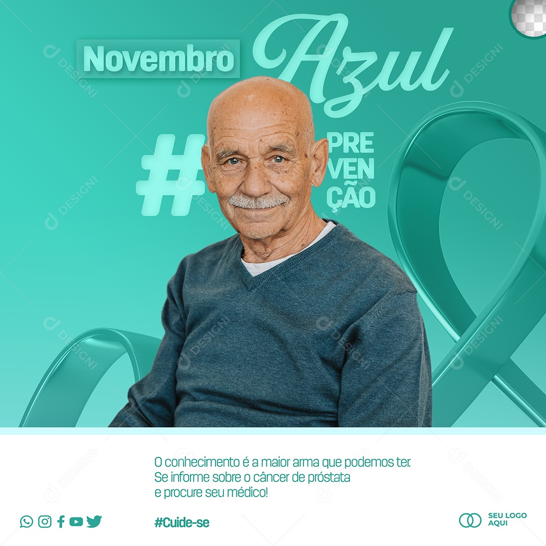 Banner Novembro Azul Combate ao Câncer de Próstata Social Media PSD Editável