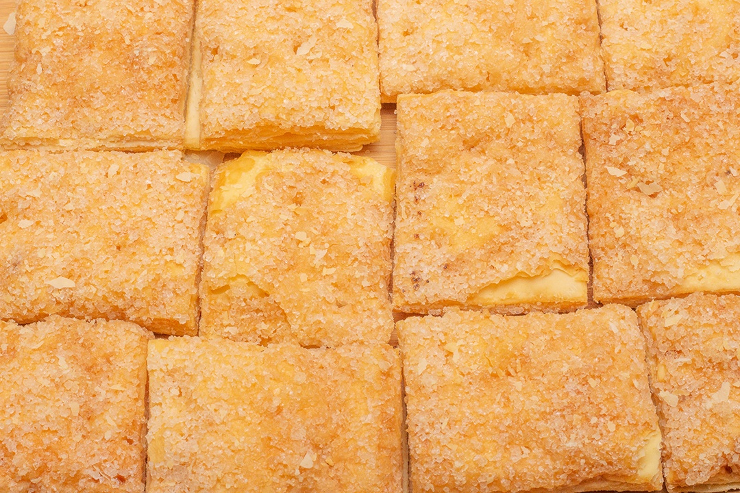 vista superior cheia de açúcar granulado