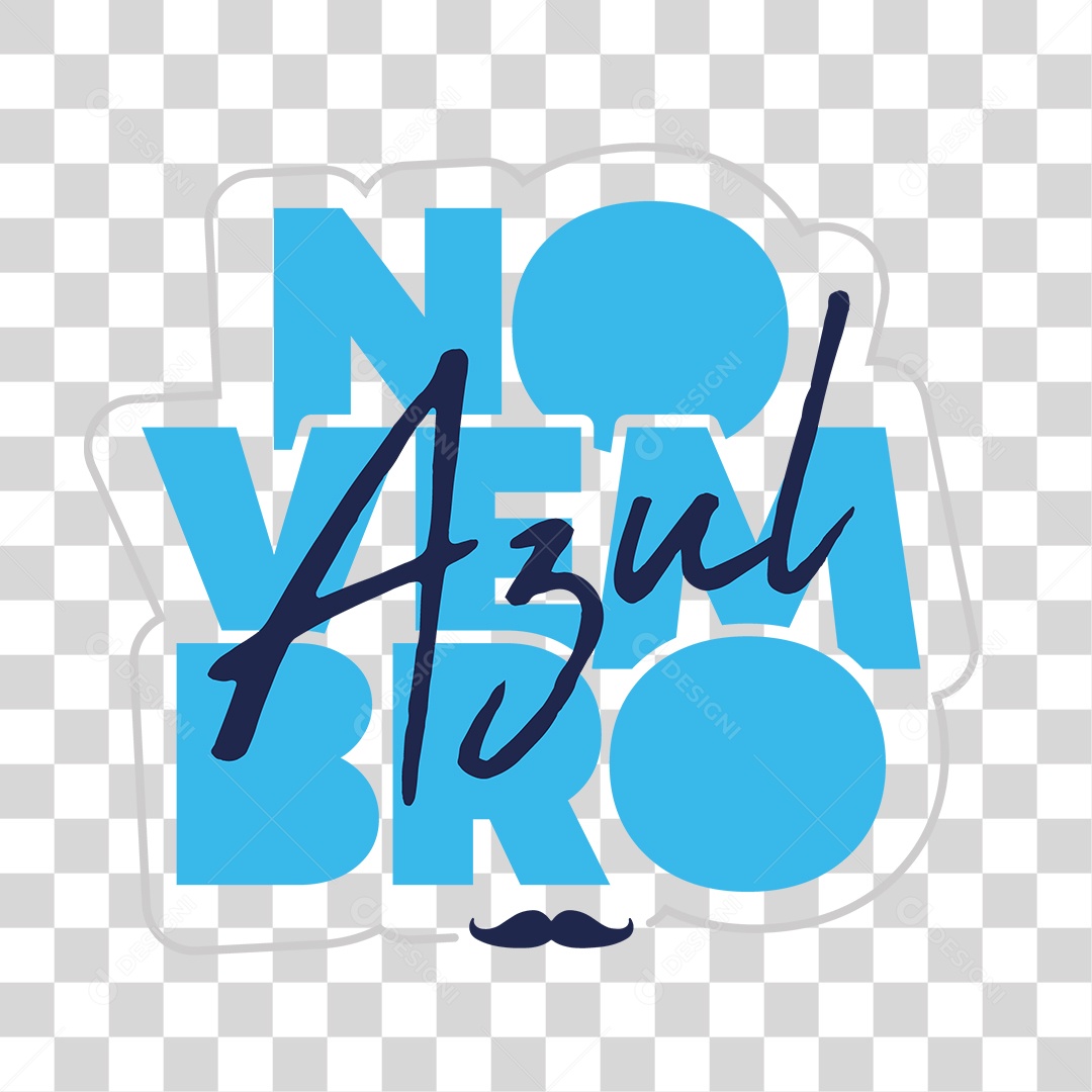 Lettering Novembro Azul EPS + PNG