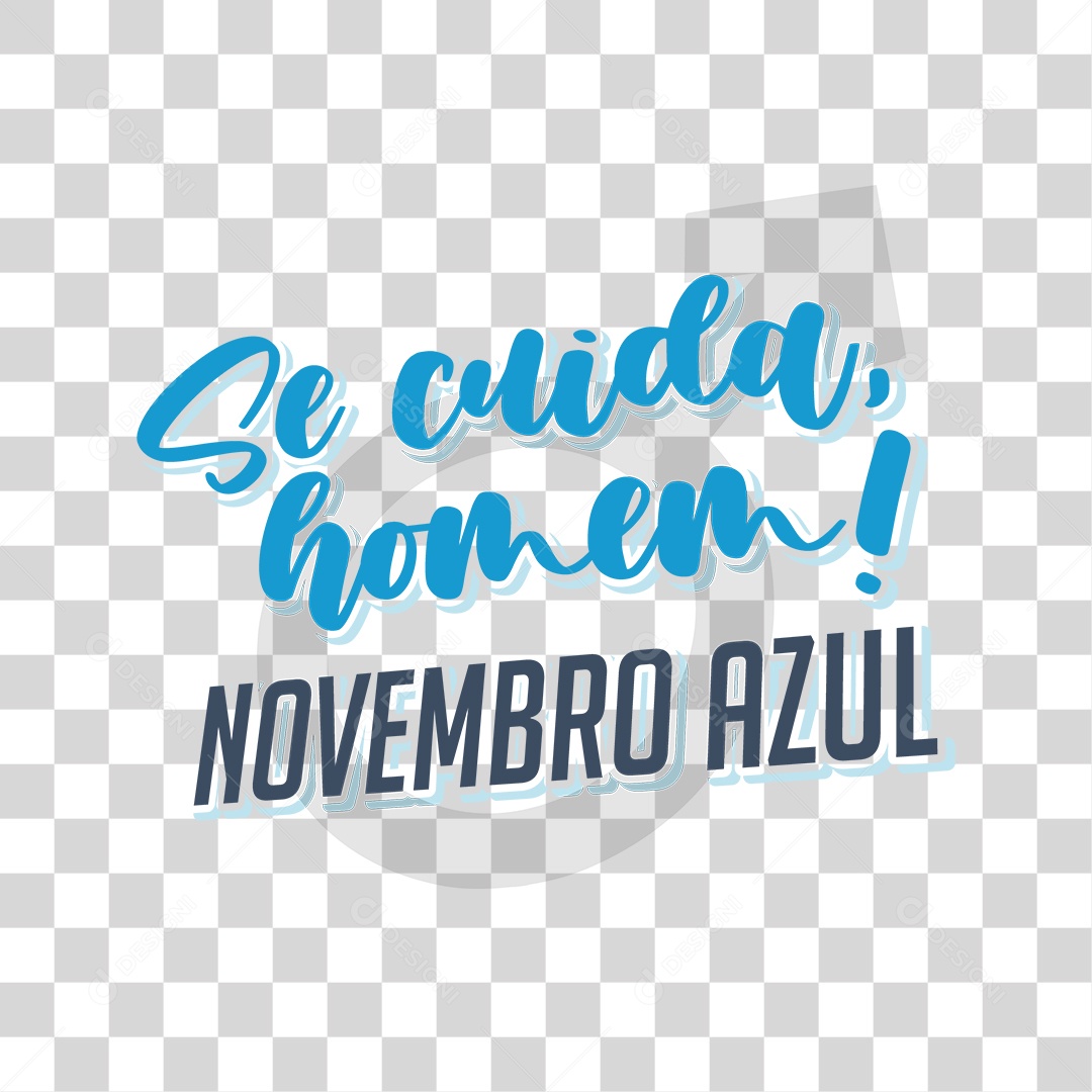 Lettering Se Cuida Homem Novembro Azul EPS + PNG