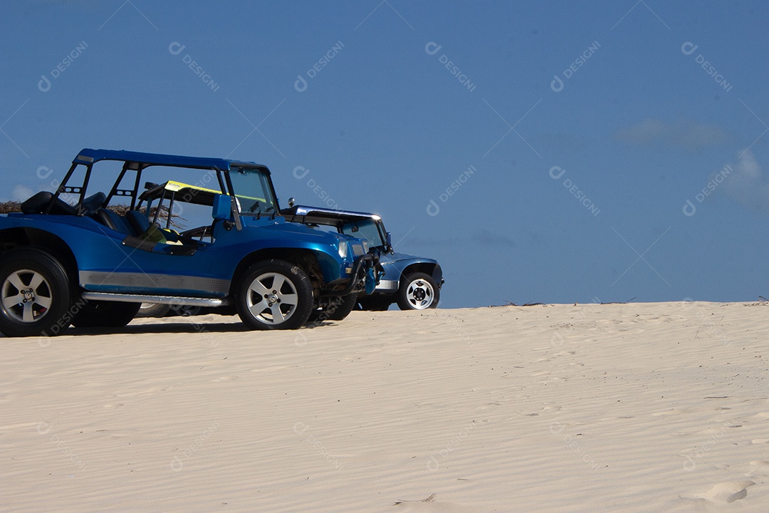 carros de praia na praia em um dia ensolarado