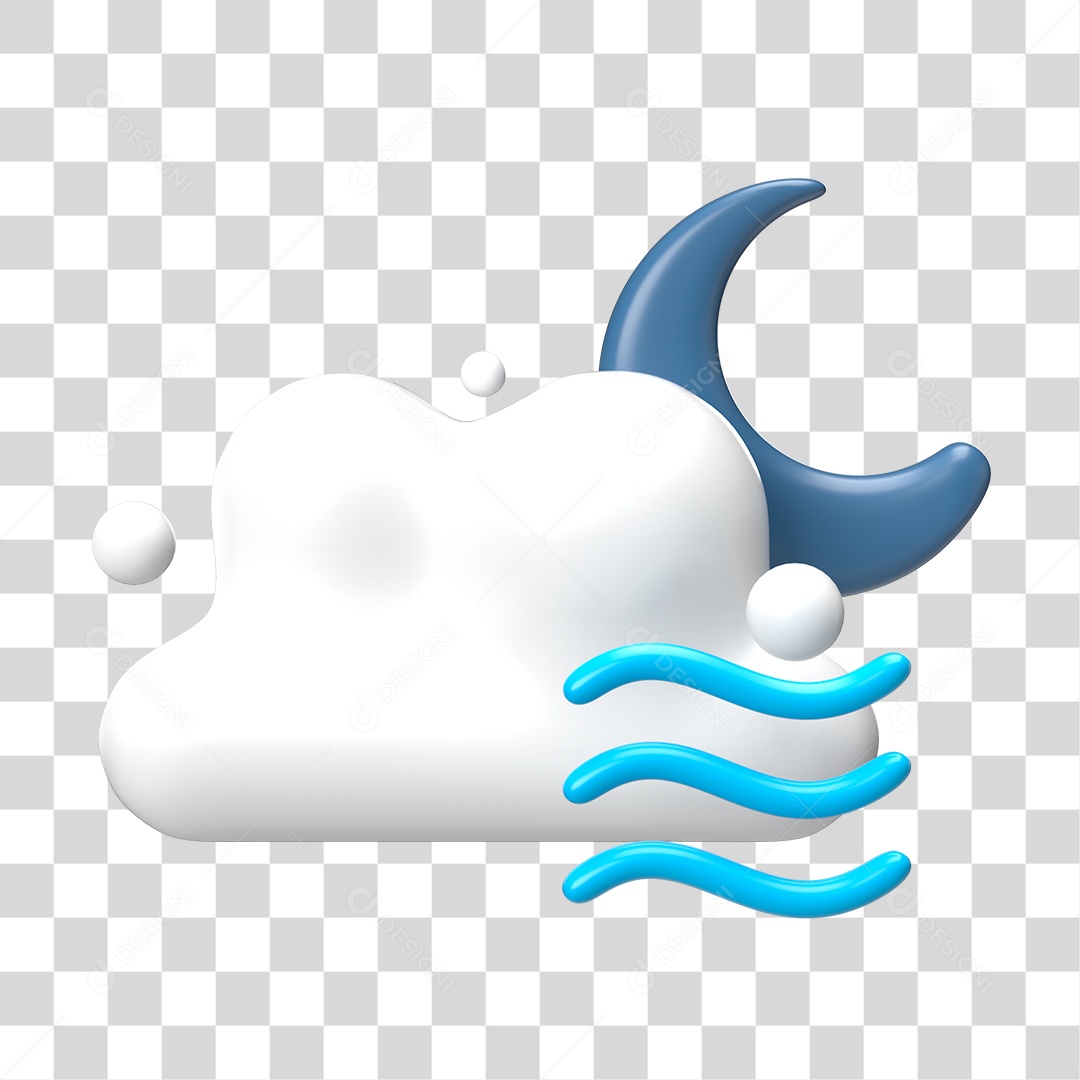 Elemento 3D Ilustrando Previsão do Tempo PNG Transparente