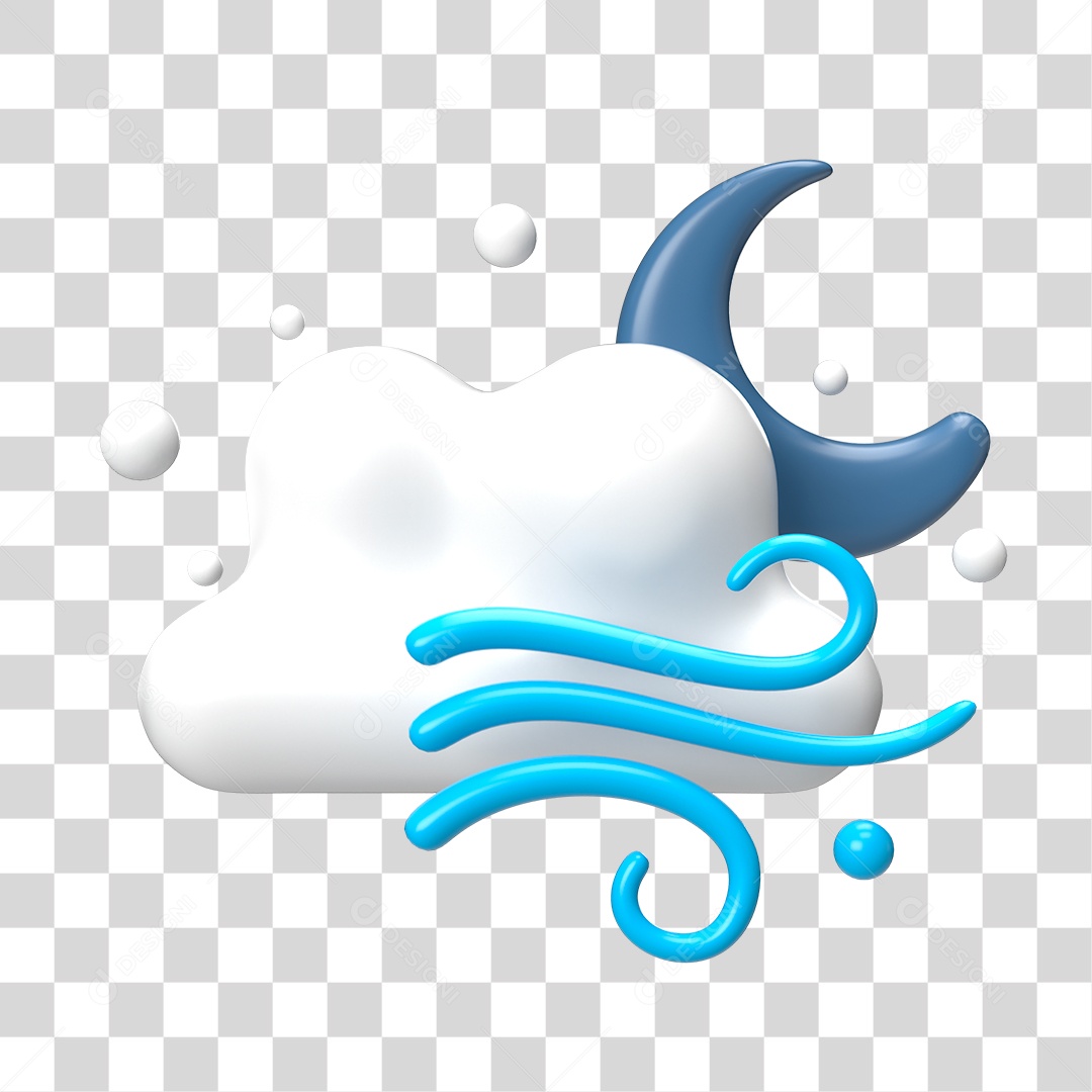 Elemento 3D Ilustrando Previsão do Tempo PNG Transparente