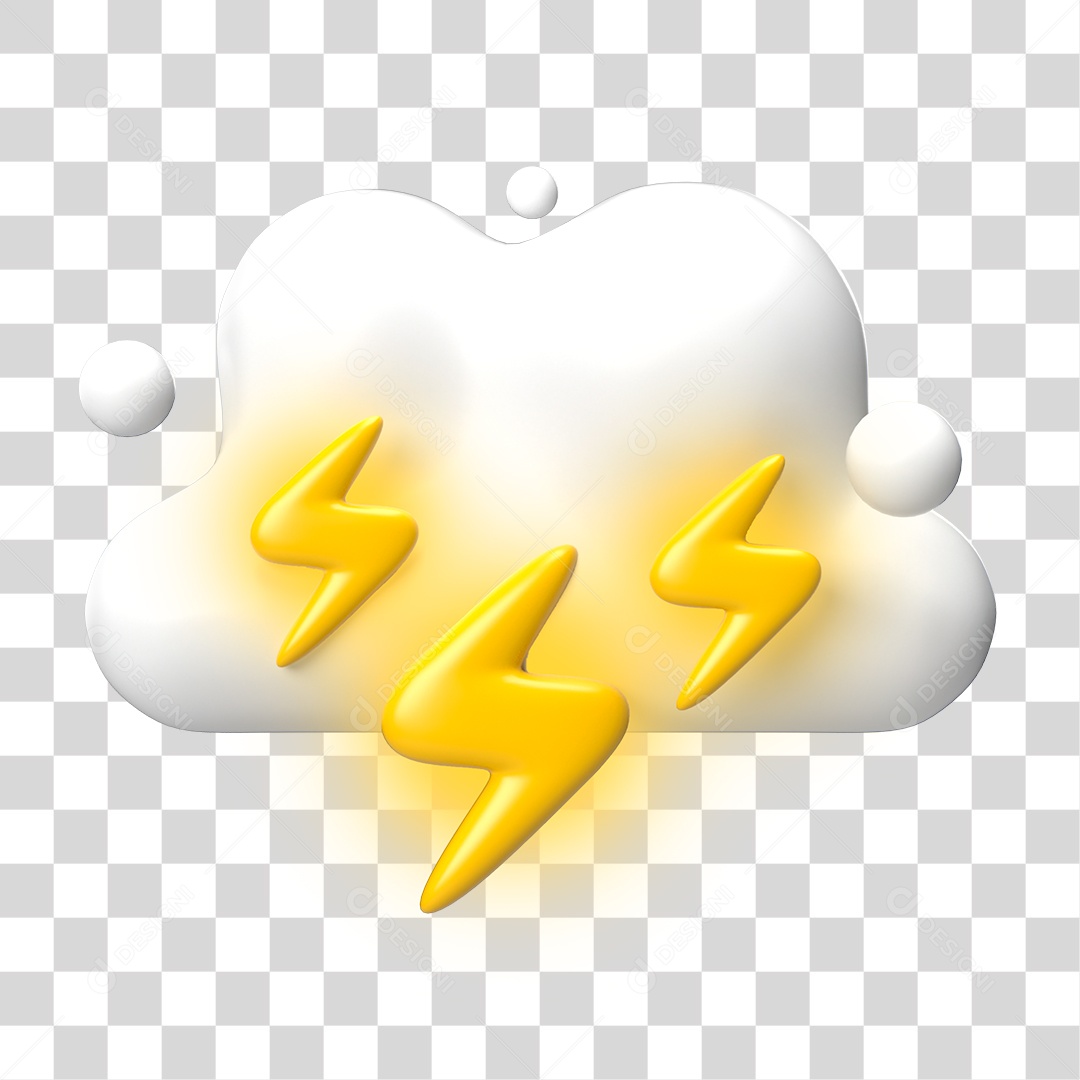 Elemento 3D Ilustrando Previsão do Tempo PNG Transparente