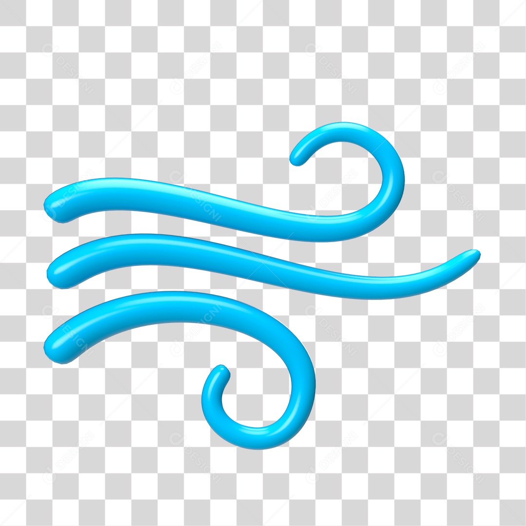 Elemento 3D Ilustrando Vento PNG Transparente