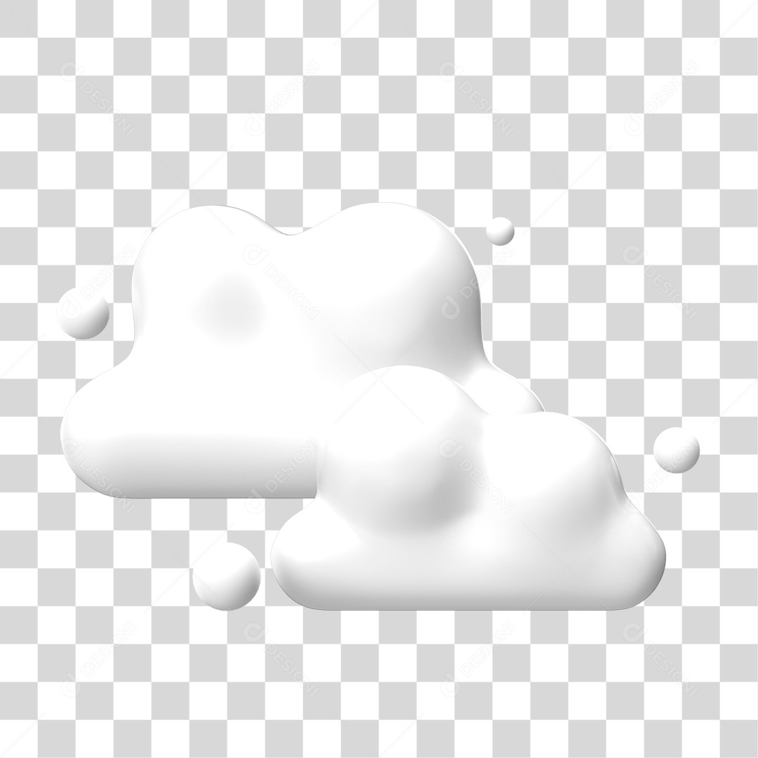 Elemento 3D de Nuvem PNG Transparente