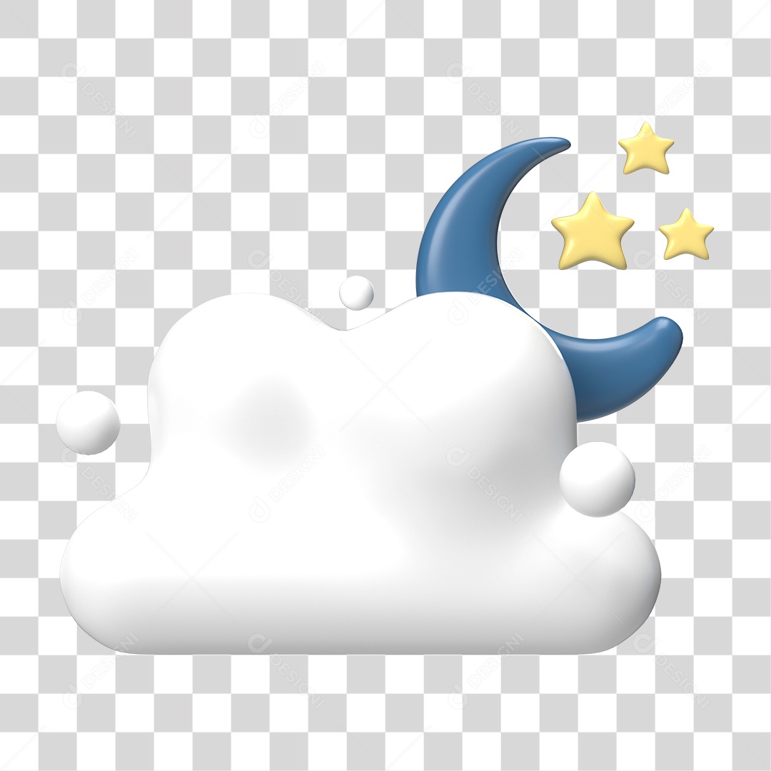 Elemento 3D Ilustrando Previsão do Tempo PNG Transparente