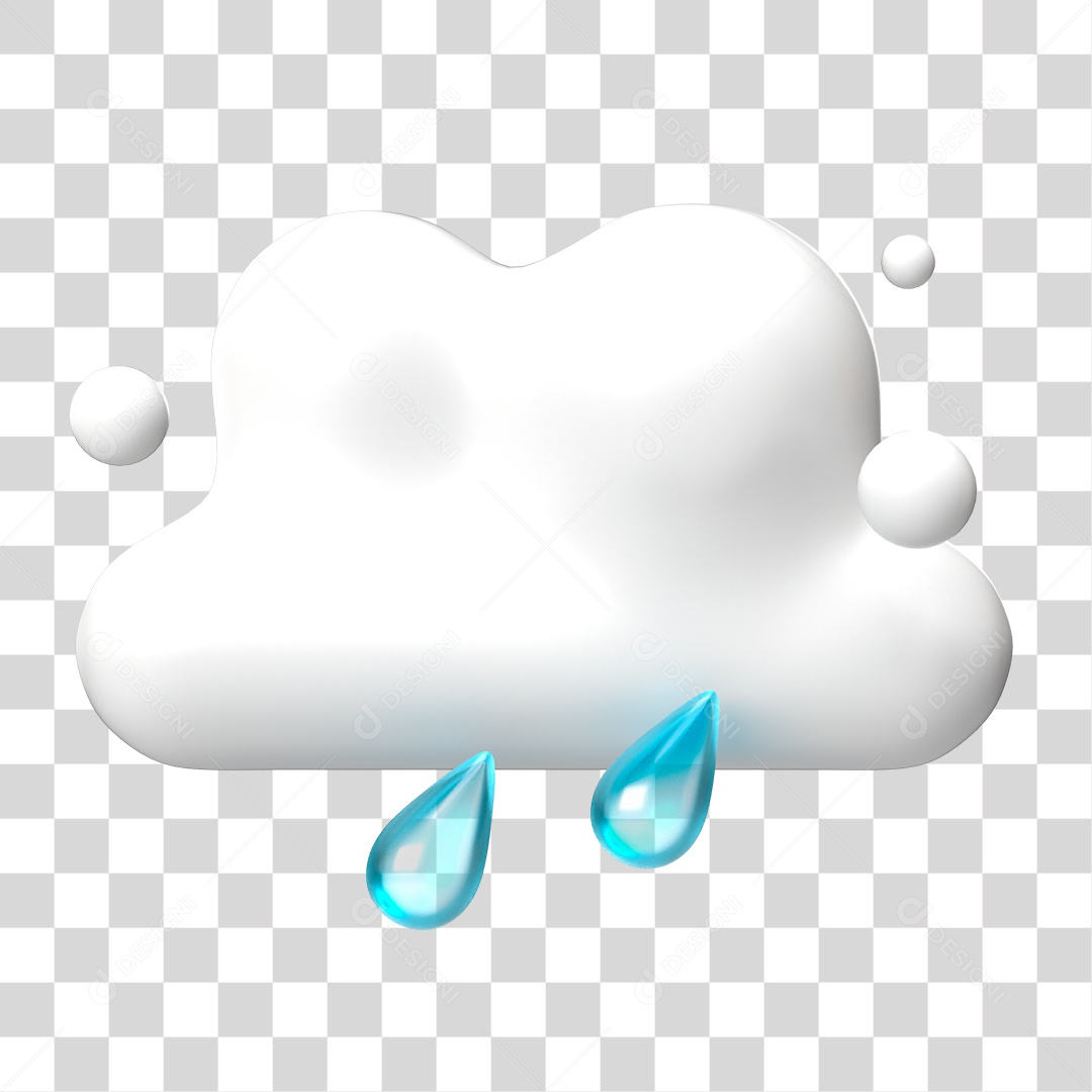Elemento 3D de Chuva PNG Transparente