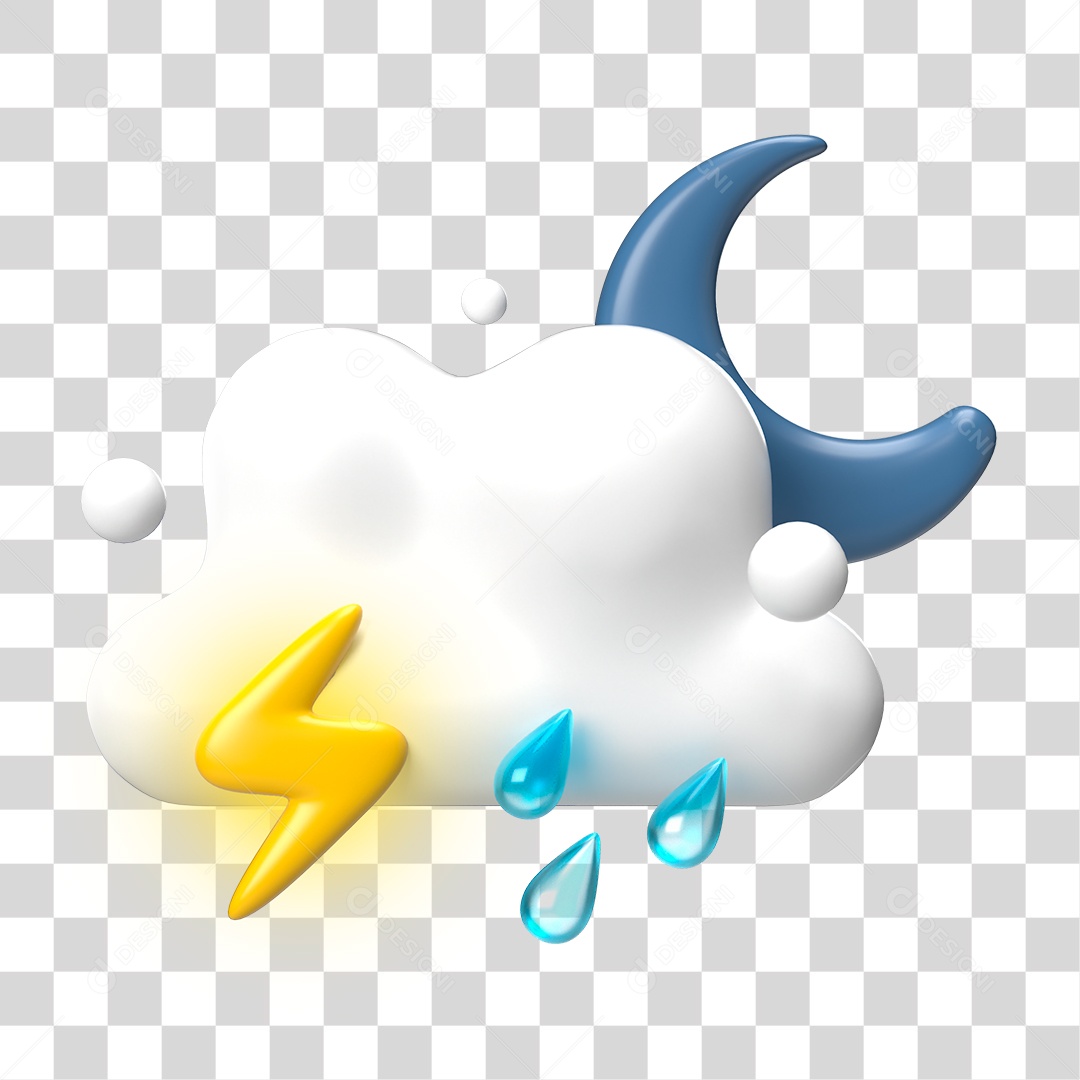 Elemento 3D Ilustrando Previsão do Tempo PNG Transparente