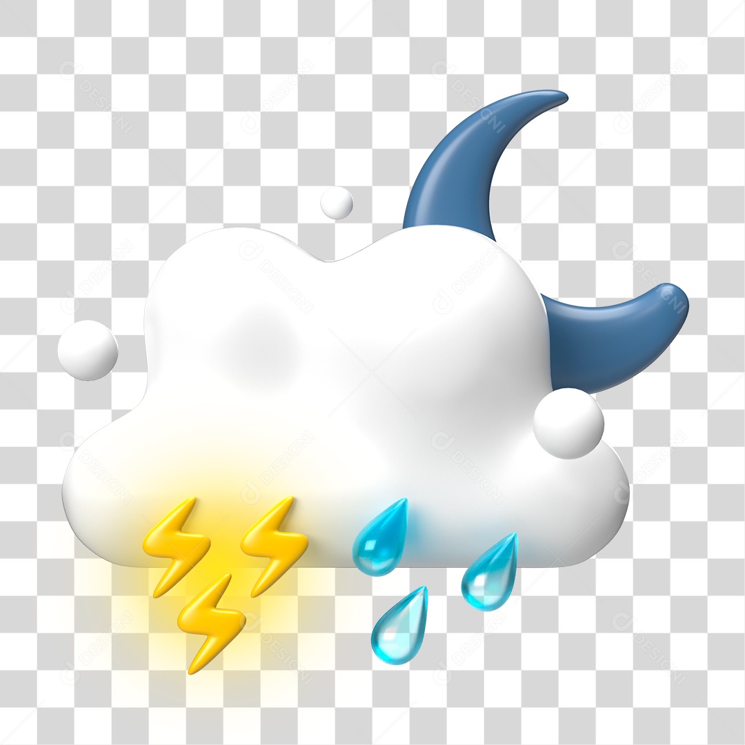 Elemento 3D Ilustrando Previsão do Tempo PNG Transparente