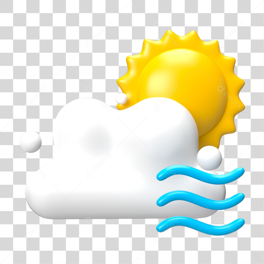 Elemento 3D Ilustrando Previsão do Tempo PNG Transparente