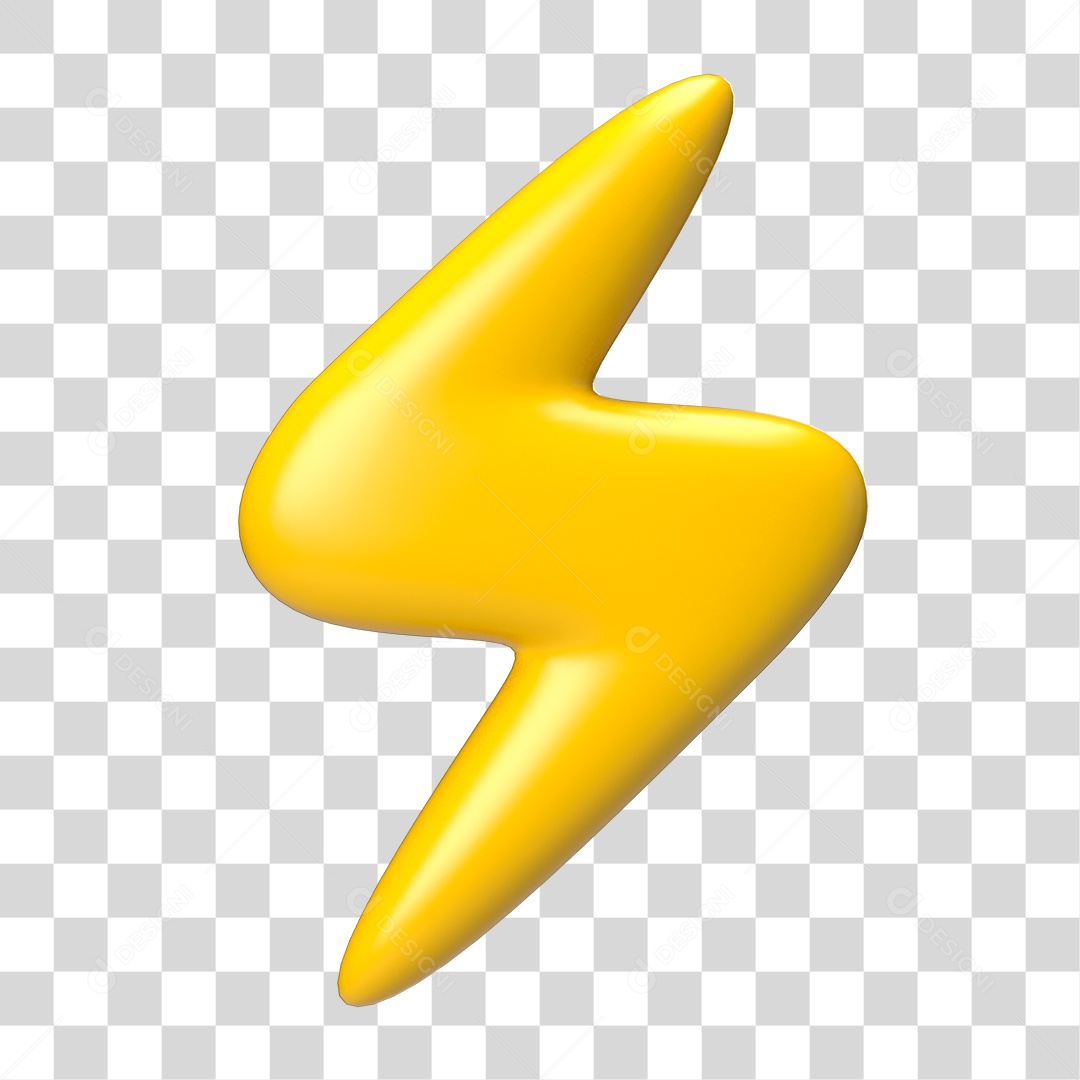 Elemento 3D de Raio Trovão PNG Transparente