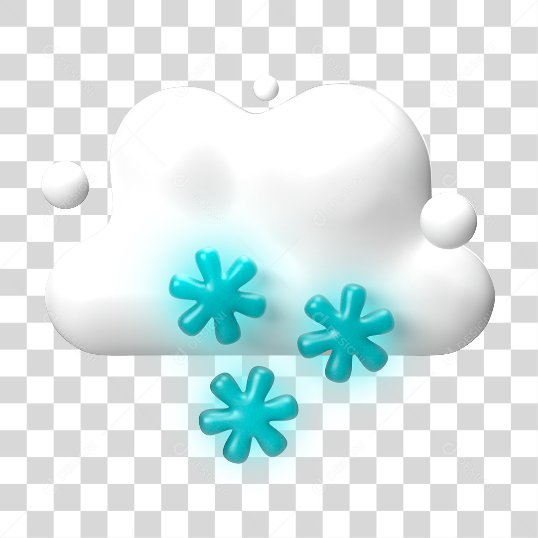 Elemento 3D Ilustrando Previsão do Tempo PNG Transparente