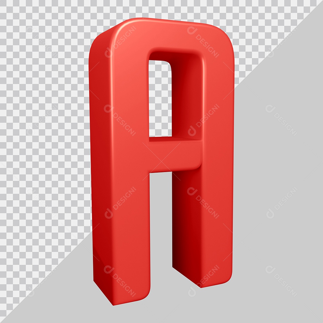 Elemento 3D Para Composição Letra A Vermelha PSD
