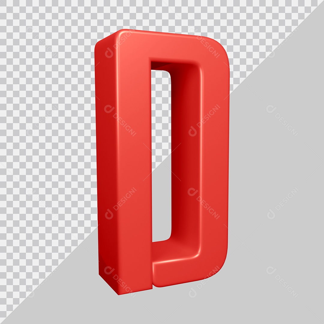 Elemento 3D Para Composição Letra D Vermelha PSD