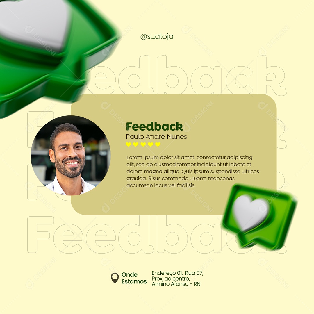 Feedback Loja de Ervas Naturais Social Media PSD Editável