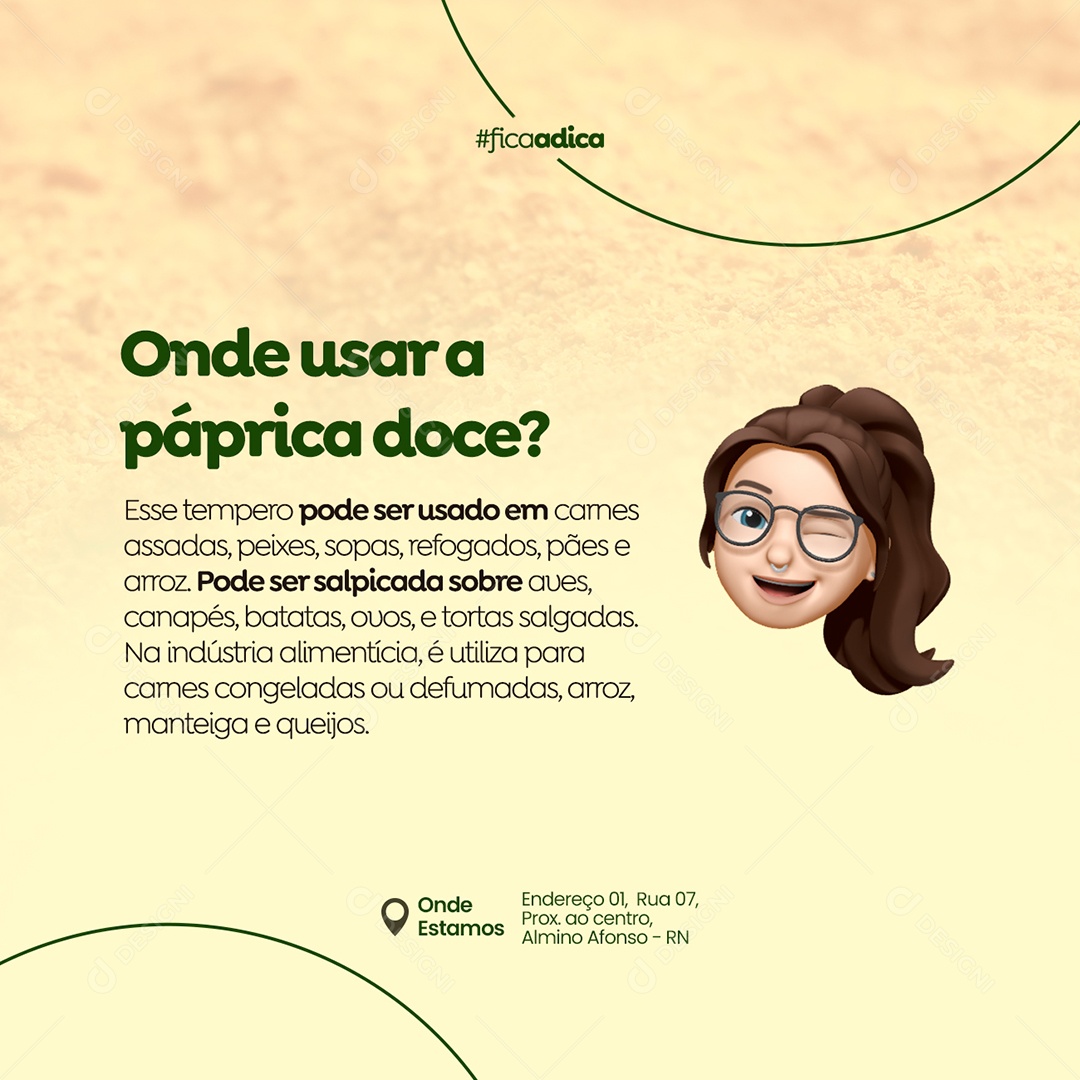 Onde Usar a Páprica Doce Loja de Ervas Naturais Social Media PSD Editável