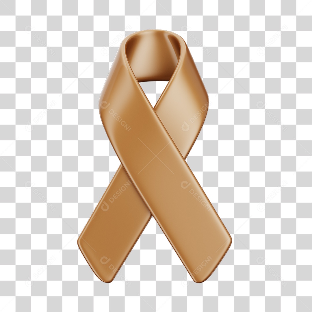 Fita Laço Marrom Elemento 3D PNG