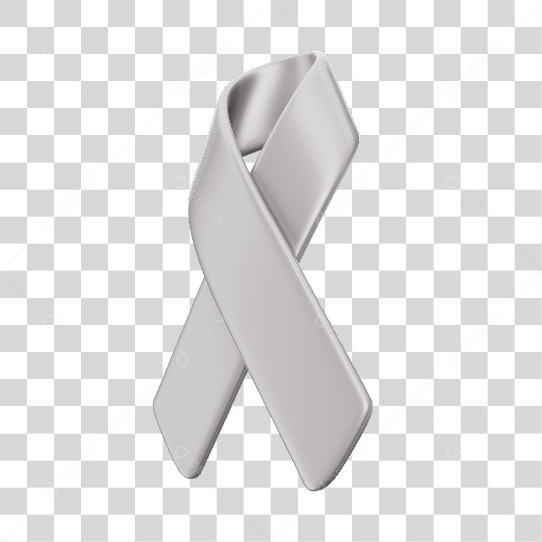 Fita Laço Branca Conceito de Janeiro Branco Elemento 3D PNG