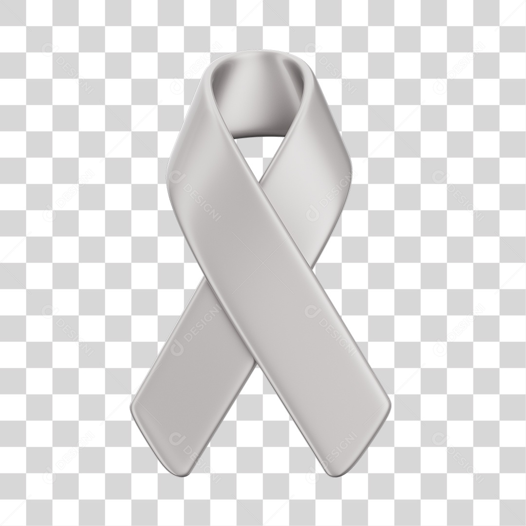 Fita Laço Branca Conceito de Janeiro Branco Elemento 3D PNG