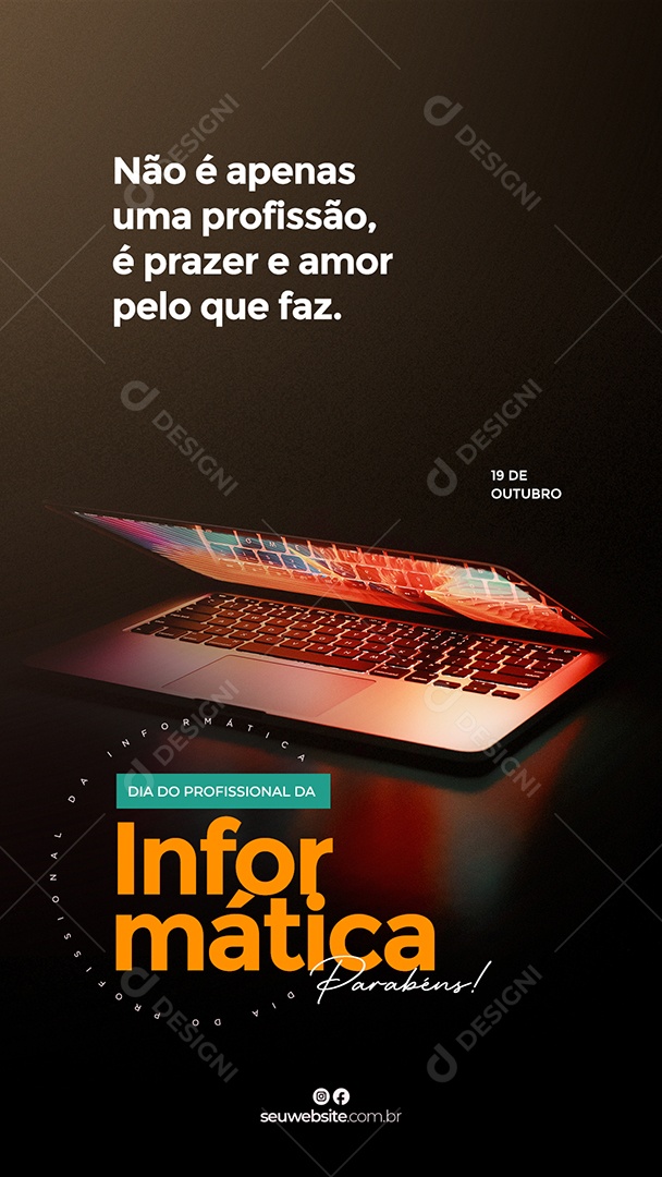 Story Não é Apenas Um Profissão Dia do Profissional de Informática Social Media PSD Editável