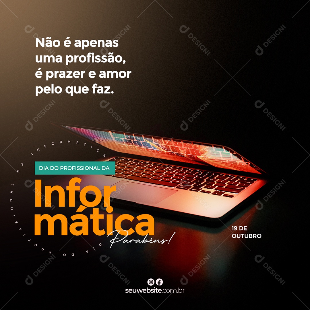 Não é Apenas Um Profissão Dia do Profissional de Informática Social Media PSD Editável