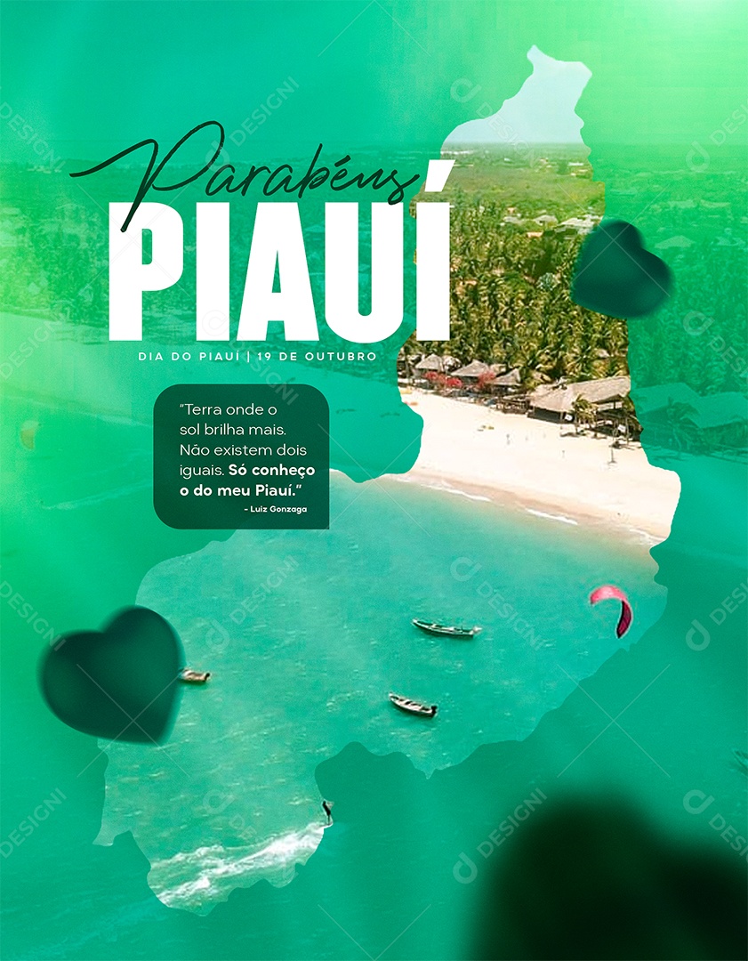 Terra Onde o Sol Brilha Mais Parabéns Dia do Piauí Social Media PSD Editável
