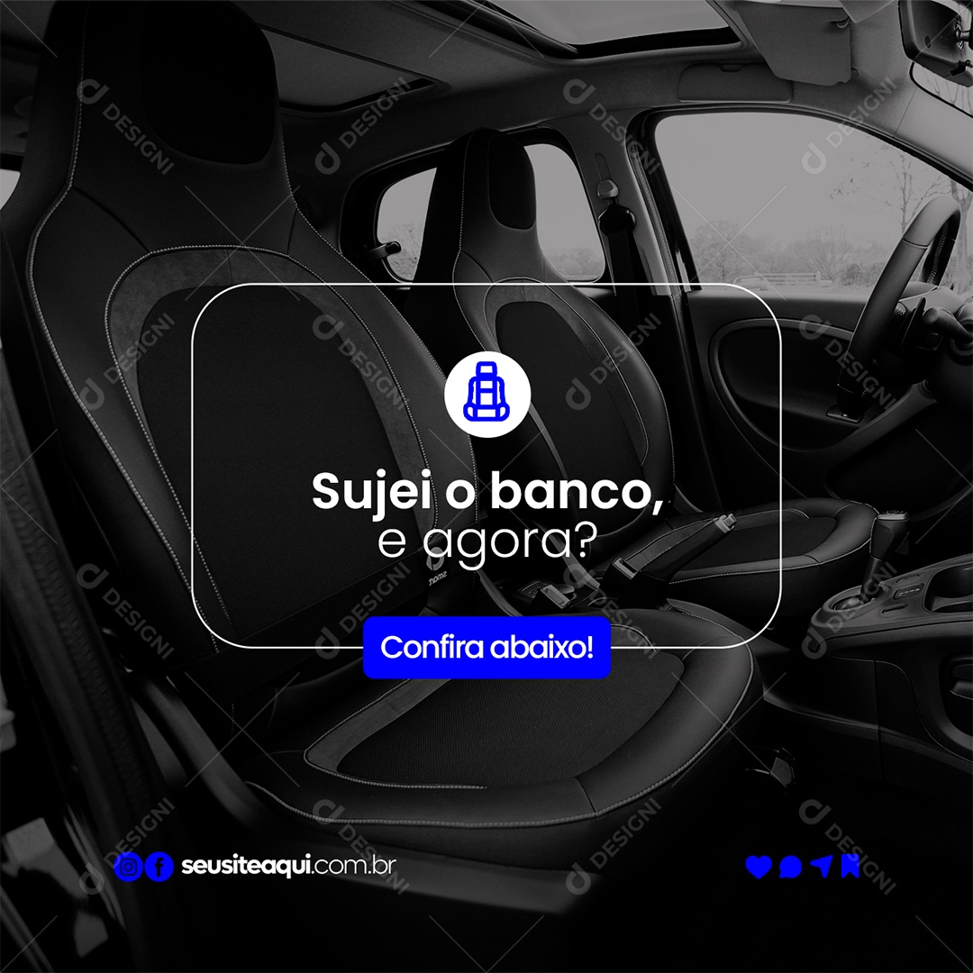Sujei o Banco e Agora Estética Automotiva Social Media PSD Editável
