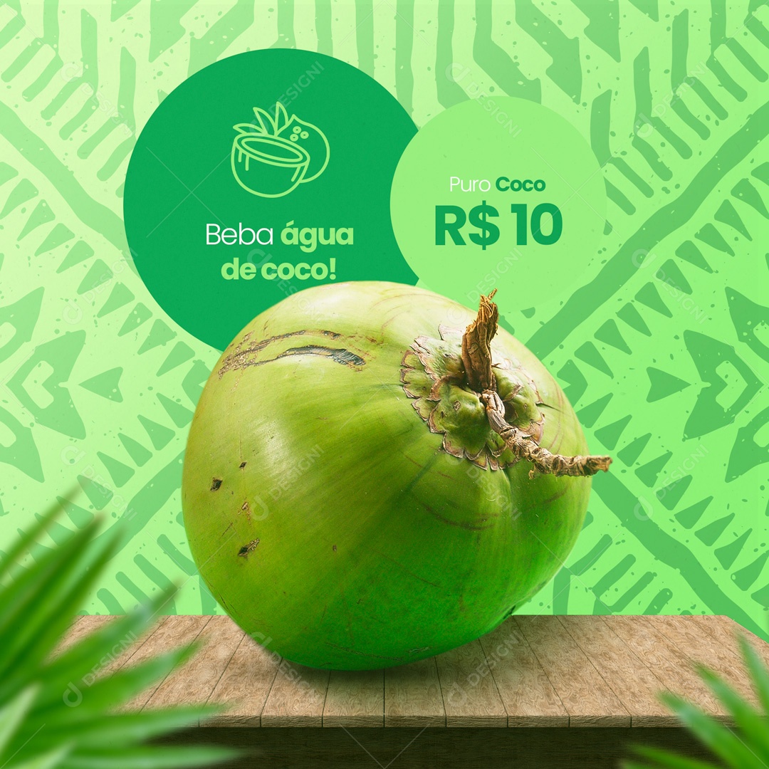 Beba Água de Coco Social Media PSD Editável