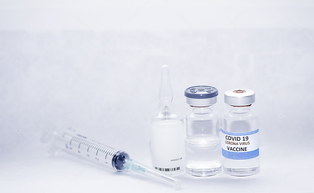 Vacina e seringa covid-19 para coronavírus