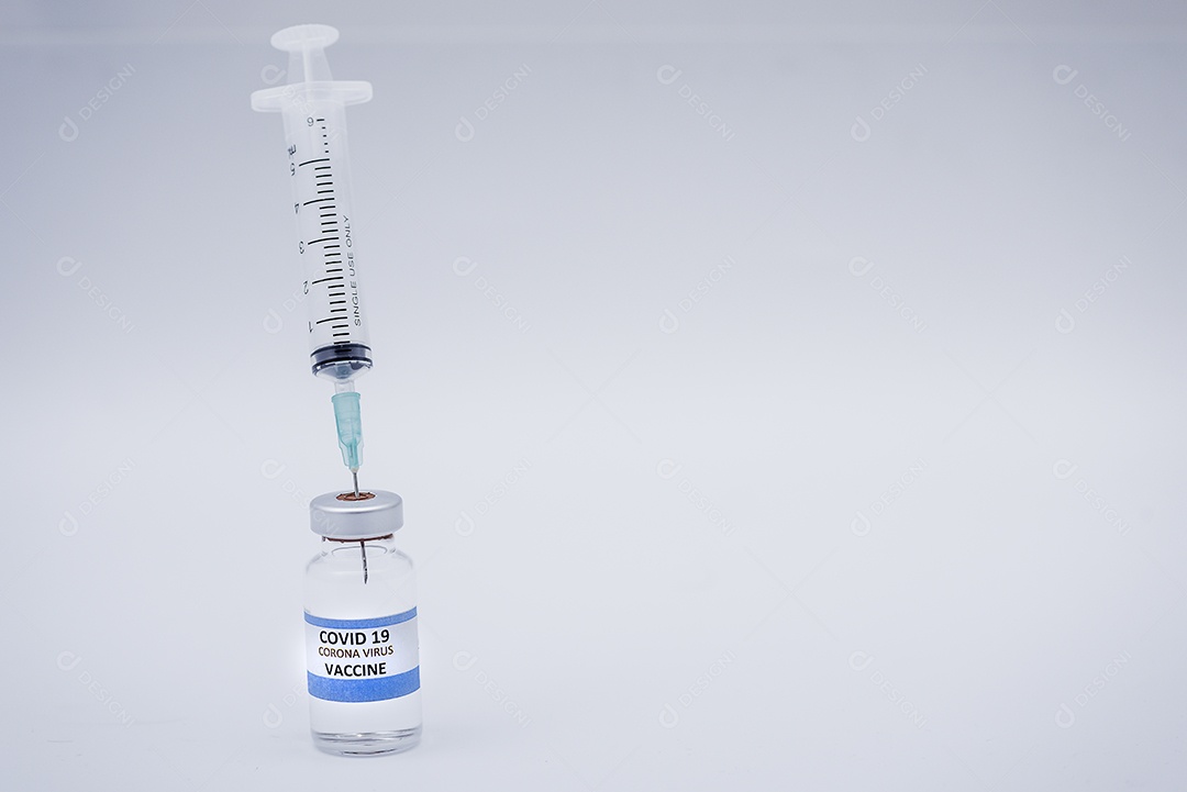 Vacina e seringa covid-19 para coronavírus