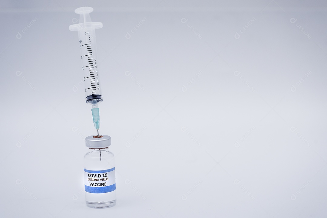 Vacina e seringa covid-19 para coronavírus