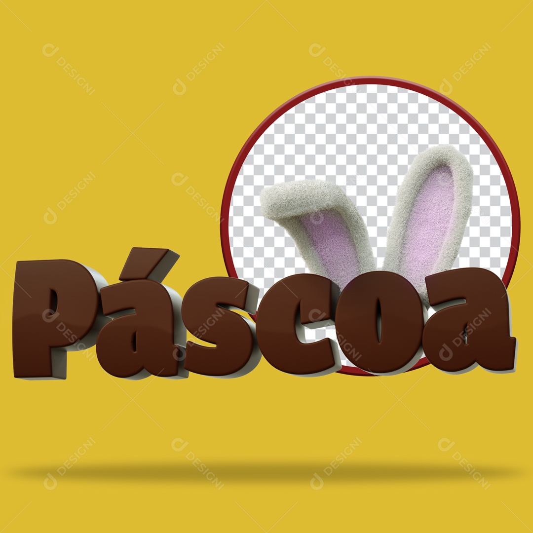 Texto 3D Páscoa Elemento PSD