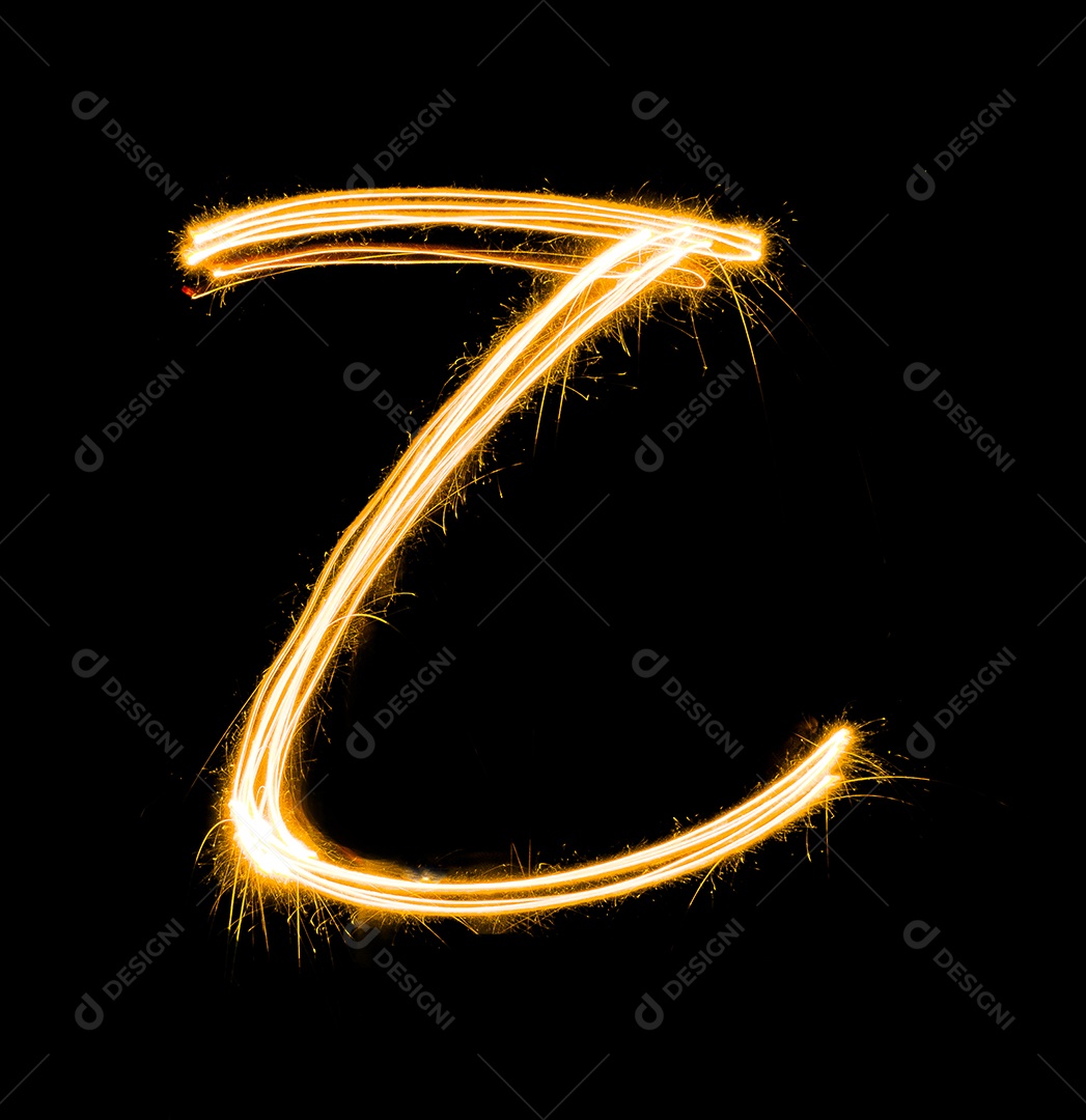 Pintura clara Z em fundo preto