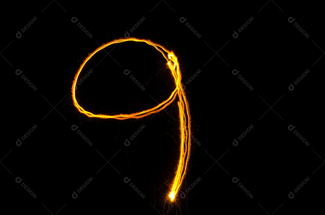 pintura clara número nove no fundo traseiro, Desfoque