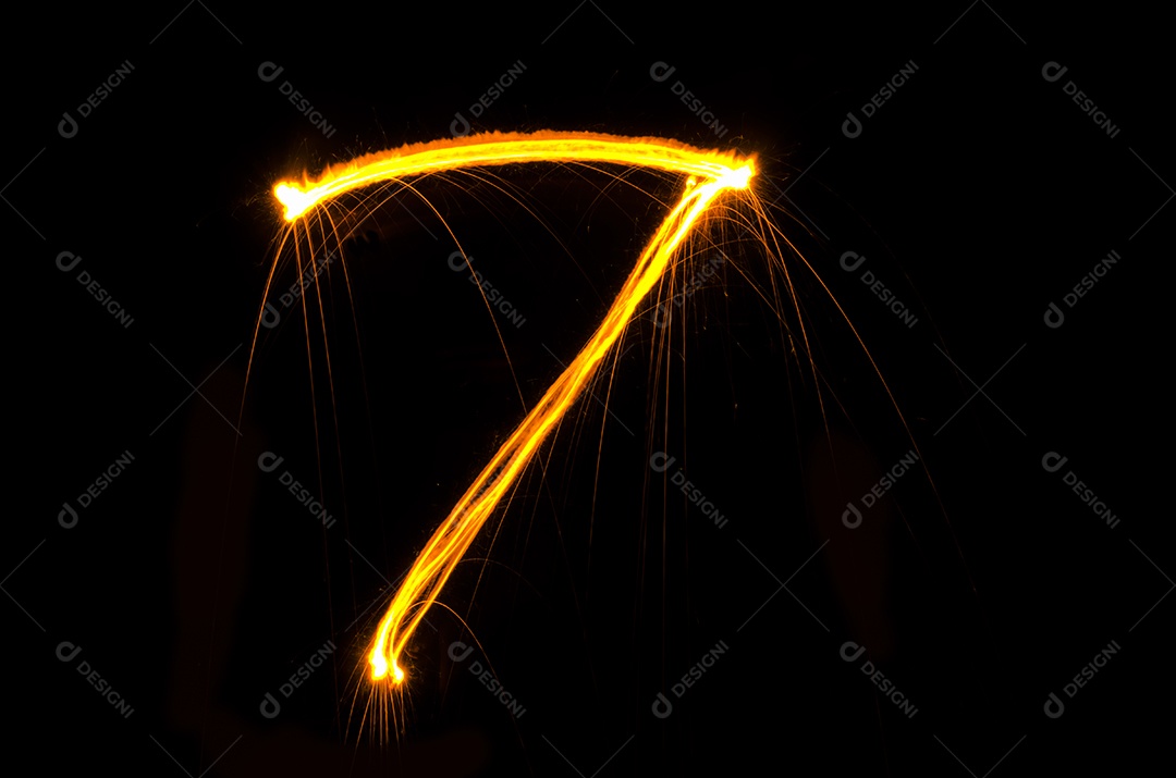 pintura leve número sete no fundo traseiro, Desfoque