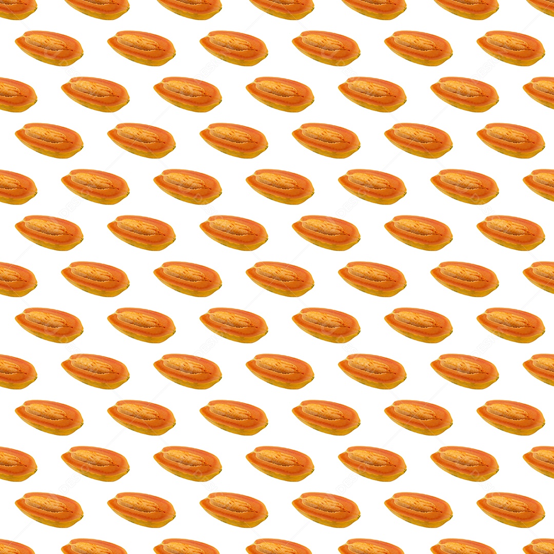 Padrão de mamão sem costura no fundo branco.