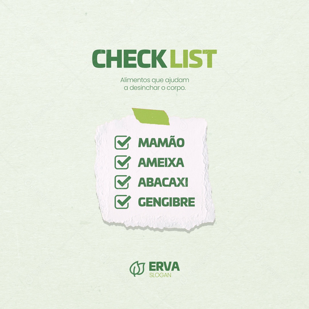 Loja de Ervas Naturais Checklist Social Media PSD Editável