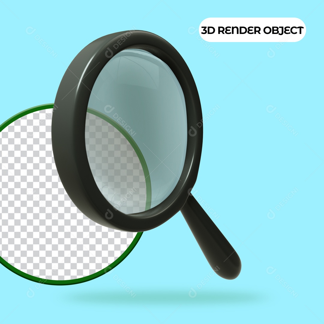 Lupa 3D Ferramenta de Ampliação Volumétrica Elemento Preto para Composição PSD
