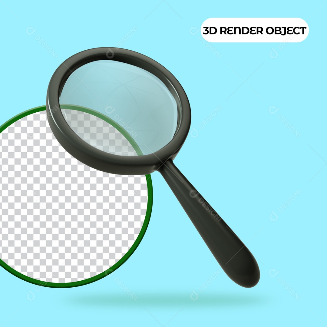 Lupa 3D Ferramenta de Ampliação Volumétrica Elemento Preto para Composição PSD
