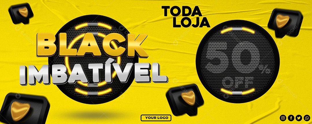 Banner Esquenta Black Promoção é Aqui Social Media PSD Editável