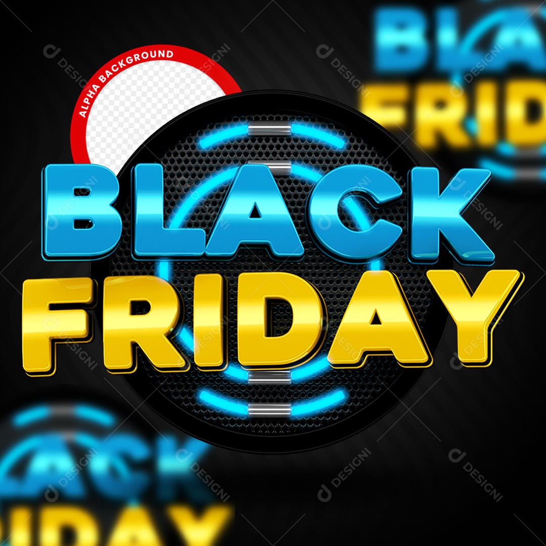 Selo 3D Para Composição Black Friday Promoção PSD