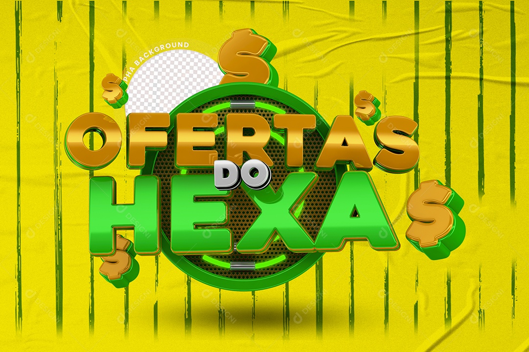 Selo 3D Para Composição Ofertas Do Hexa PSD