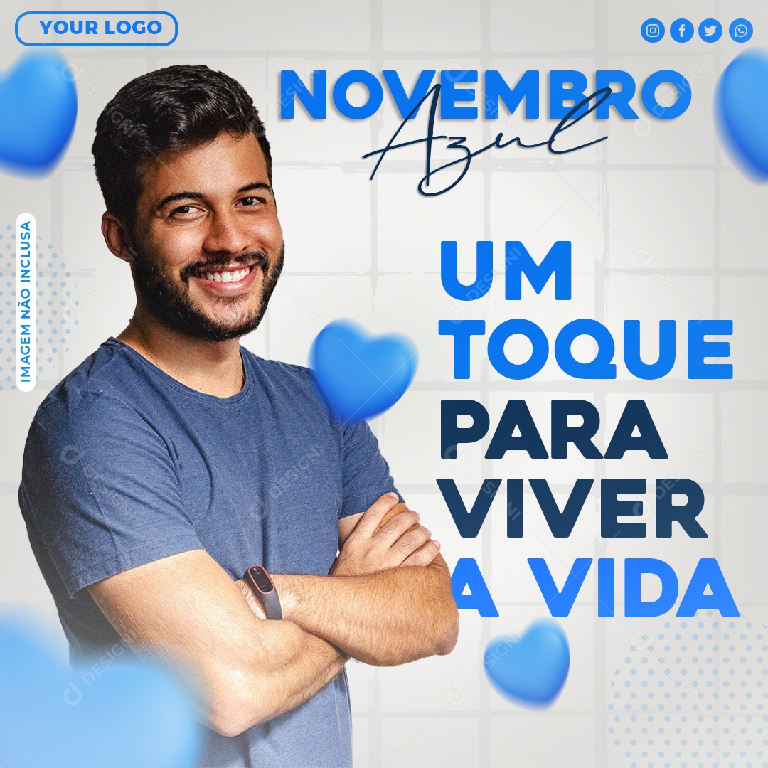 Vergonha é Não Se Cuidar Novembro Azul Social Media PSD Editável