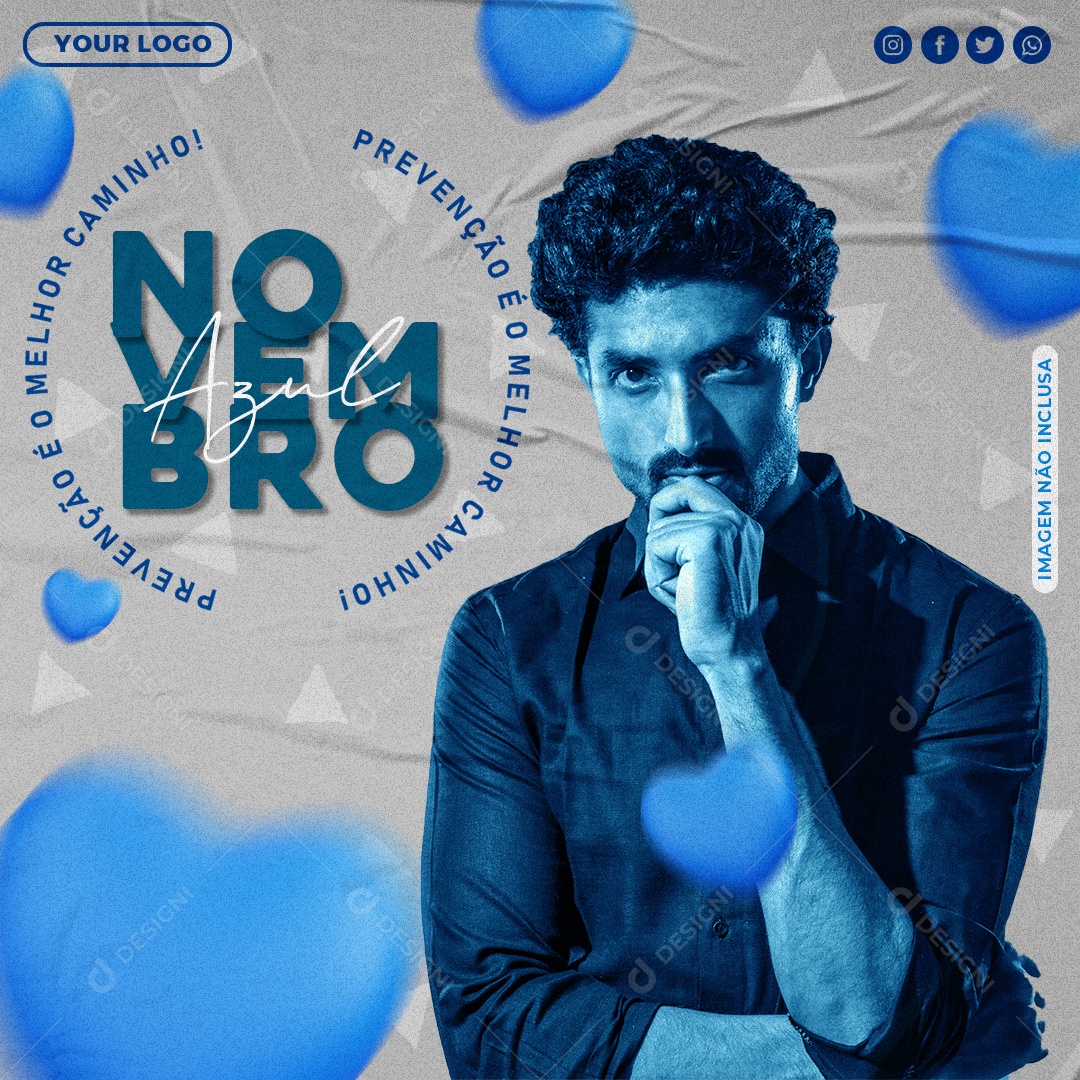 Vergonha é Não Se Cuidar Novembro Azul Social Media PSD Editável