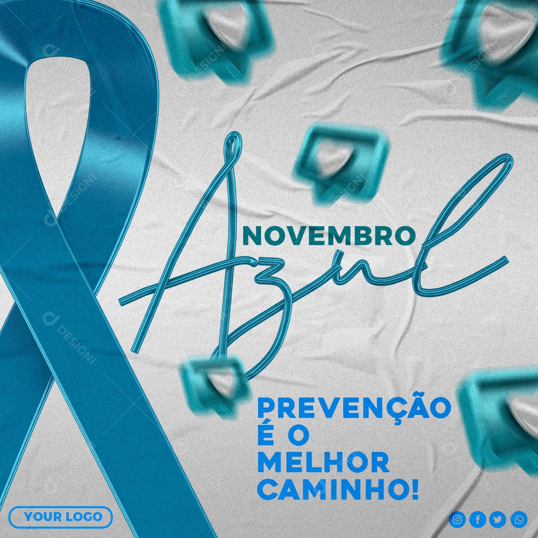 Vergonha é Não Se Cuidar Novembro Azul Social Media PSD Editável