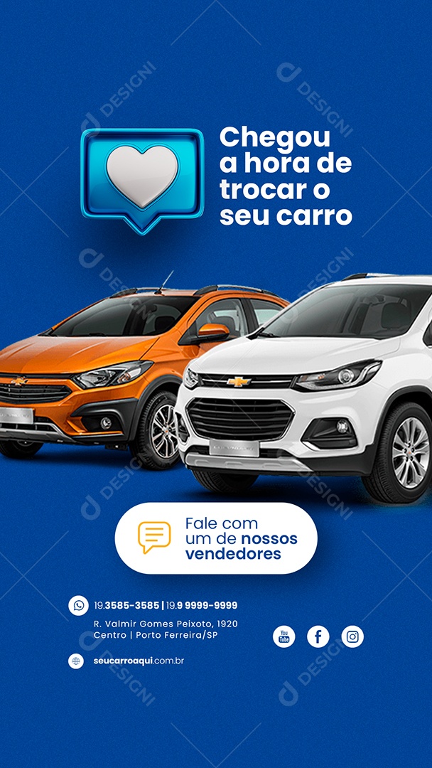 Story Chegou a Hora de Trocar o Seu Carro Concessionária Social Media PSD Editável