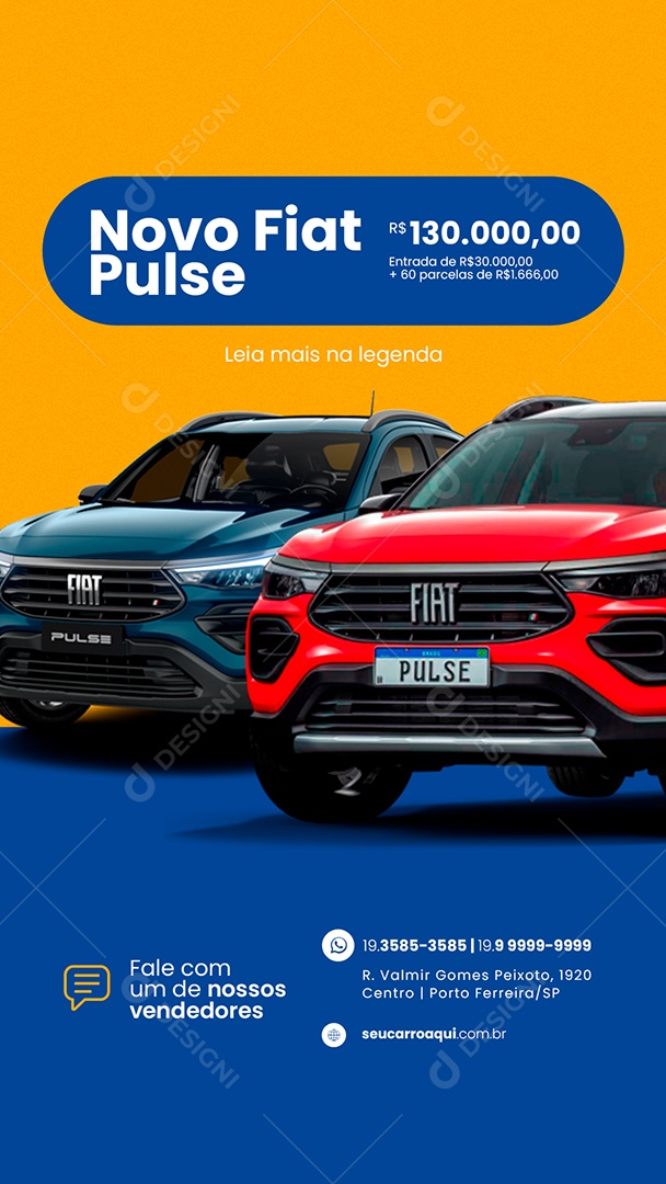 Story Novo Fiat Pulse Concessionária Social Media PSD Editável