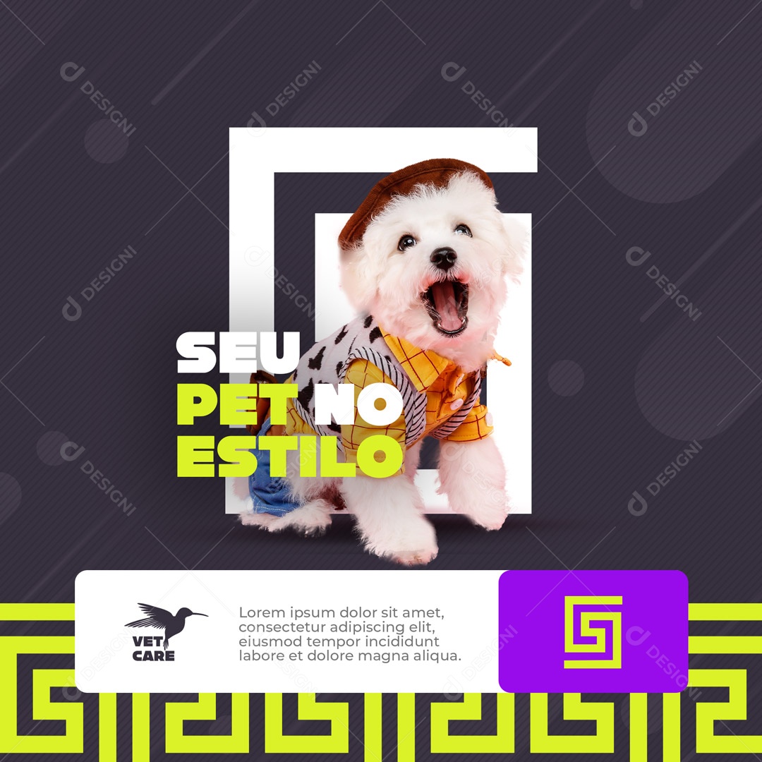 Clínica Veterinária e Pet Shop seu Pet no Estilo Social Media PSD Editável