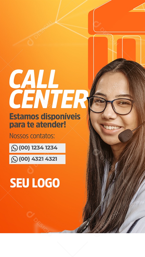 Call Center We're Available Promotions Social Media Editable PSD